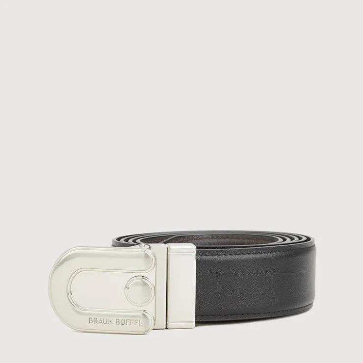 Braun Büffel Belt | Wallets & Small Leather Goods>SMOOTH LEATHER BELT WITH NICKEL IN SATIN FINISH ALLOY NEEDLE BUCKLE
