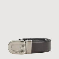 Braun Büffel Belt | Wallets & Small Leather Goods>SMOOTH LEATHER BELT WITH GUN IN SATIN FINISH ALLOY NEEDLE BUCKLE