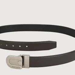 Braun Büffel Belt | Wallets & Small Leather Goods>SMOOTH LEATHER BELT WITH GUN IN SATIN FINISH ALLOY NEEDLE BUCKLE