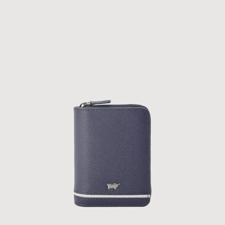 Braun Büffel Card Holders>VIKTOR CARD HOLDER WITH EXTERNAL COIN COMPARTMENT