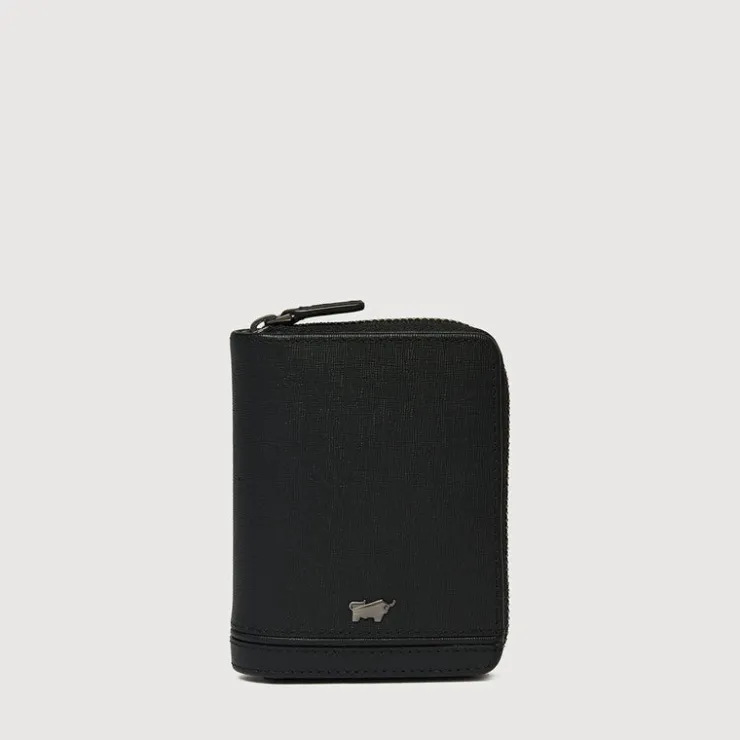 Braun Büffel Card Holders>VIKTOR CARD HOLDER WITH EXTERNAL COIN COMPARTMENT