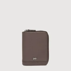Braun Büffel Card Holders>VIKTOR CARD HOLDER WITH EXTERNAL COIN COMPARTMENT