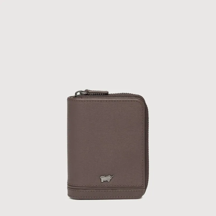 Braun Büffel Card Holders>VIKTOR CARD HOLDER WITH EXTERNAL COIN COMPARTMENT