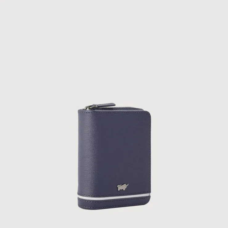 Braun Büffel Card Holders>VIKTOR CARD HOLDER WITH EXTERNAL COIN COMPARTMENT