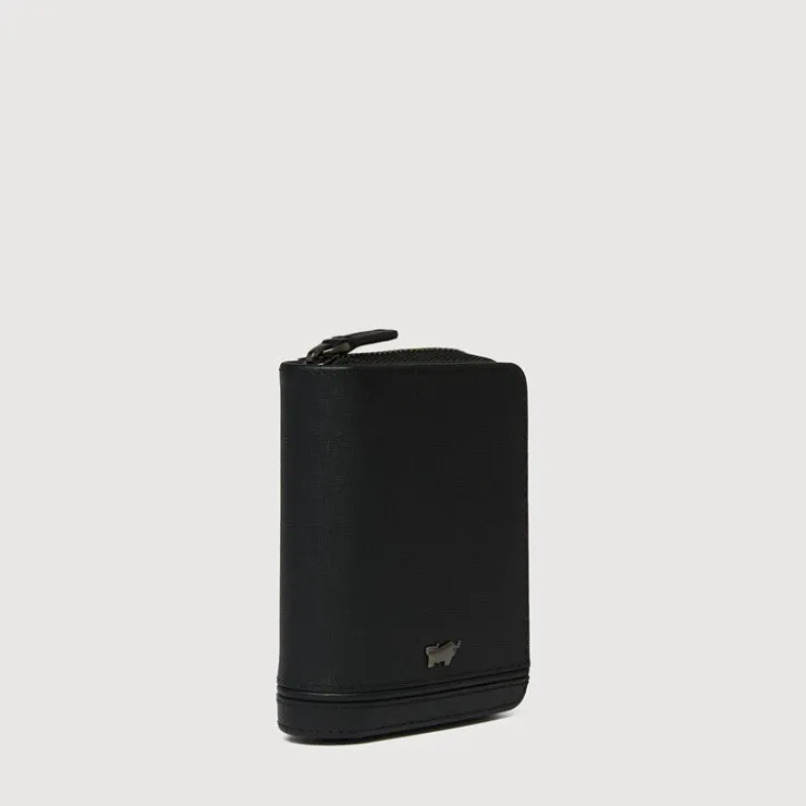 Braun Büffel Card Holders>VIKTOR CARD HOLDER WITH EXTERNAL COIN COMPARTMENT