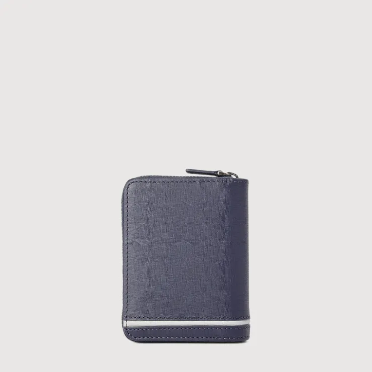 Braun Büffel Card Holders>VIKTOR CARD HOLDER WITH EXTERNAL COIN COMPARTMENT