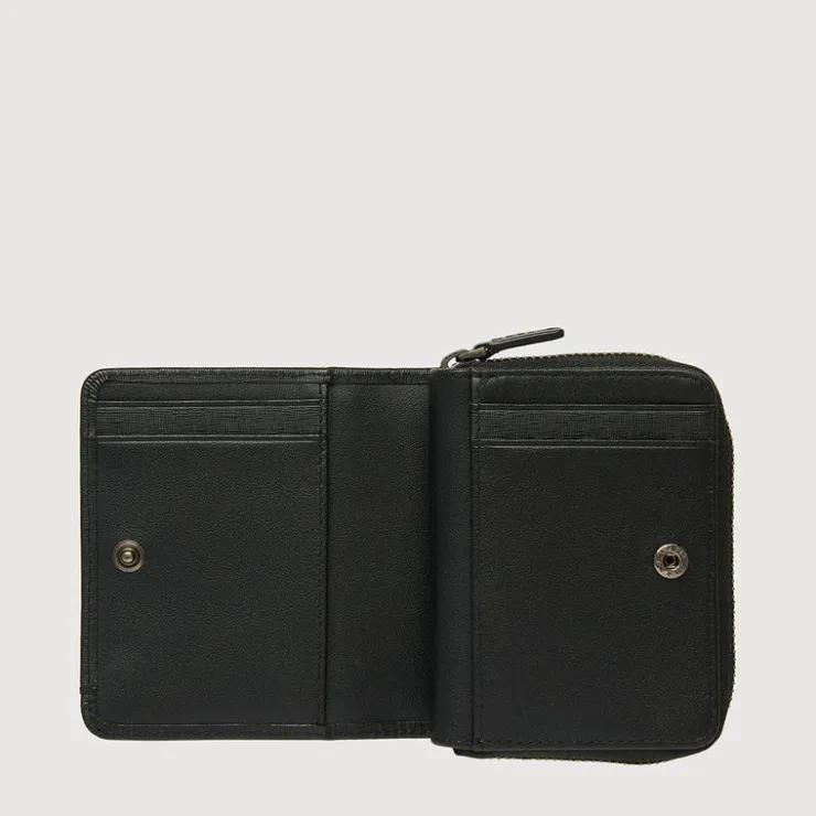 Braun Büffel Card Holders>VIKTOR CARD HOLDER WITH EXTERNAL COIN COMPARTMENT