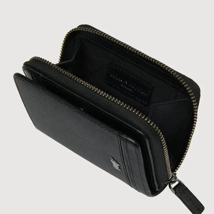 Braun Büffel Card Holders>VIKTOR CARD HOLDER WITH EXTERNAL COIN COMPARTMENT
