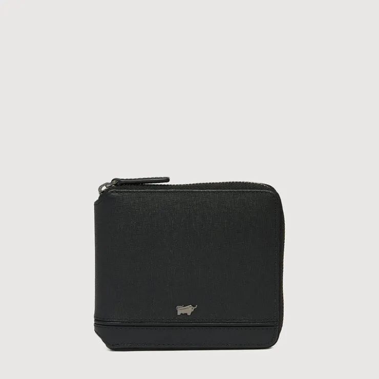Braun Büffel Compact Wallets>VIKTOR ZIP CENTRE FLAP WALLET WITH COIN COMPARTMENT