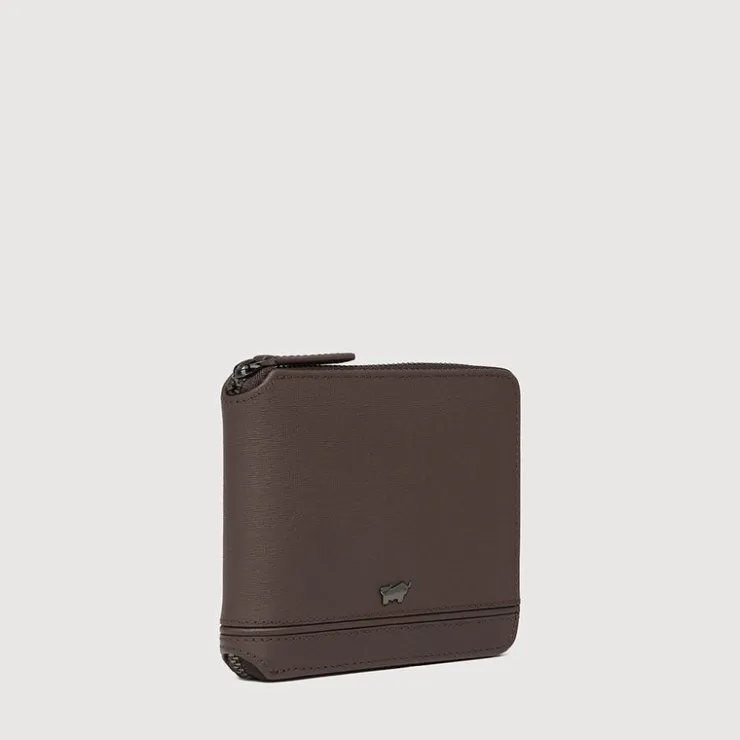 Braun Büffel Compact Wallets>VIKTOR ZIP CENTRE FLAP WALLET WITH COIN COMPARTMENT