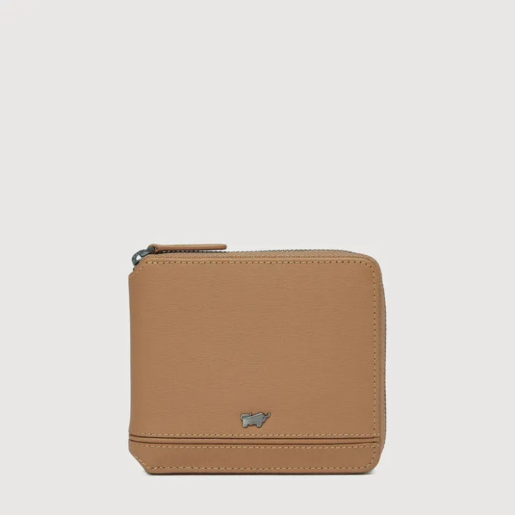 Braun Büffel Compact Wallets>VIKTOR ZIP CENTRE FLAP WALLET WITH COIN COMPARTMENT